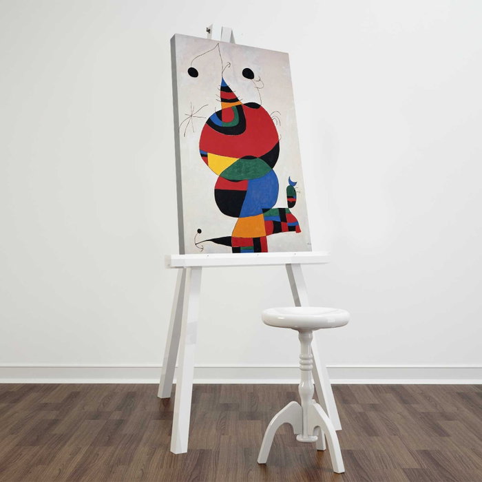 Wallity Lienzo Decorativo Joan Miró Mujer, pájaro, estrella 45 x 70 cm